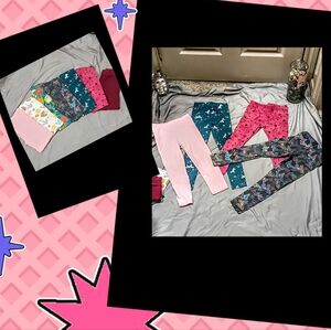 Girl's 4t (4-5) cotton pants bundle 6 pairs in total EUC leggings